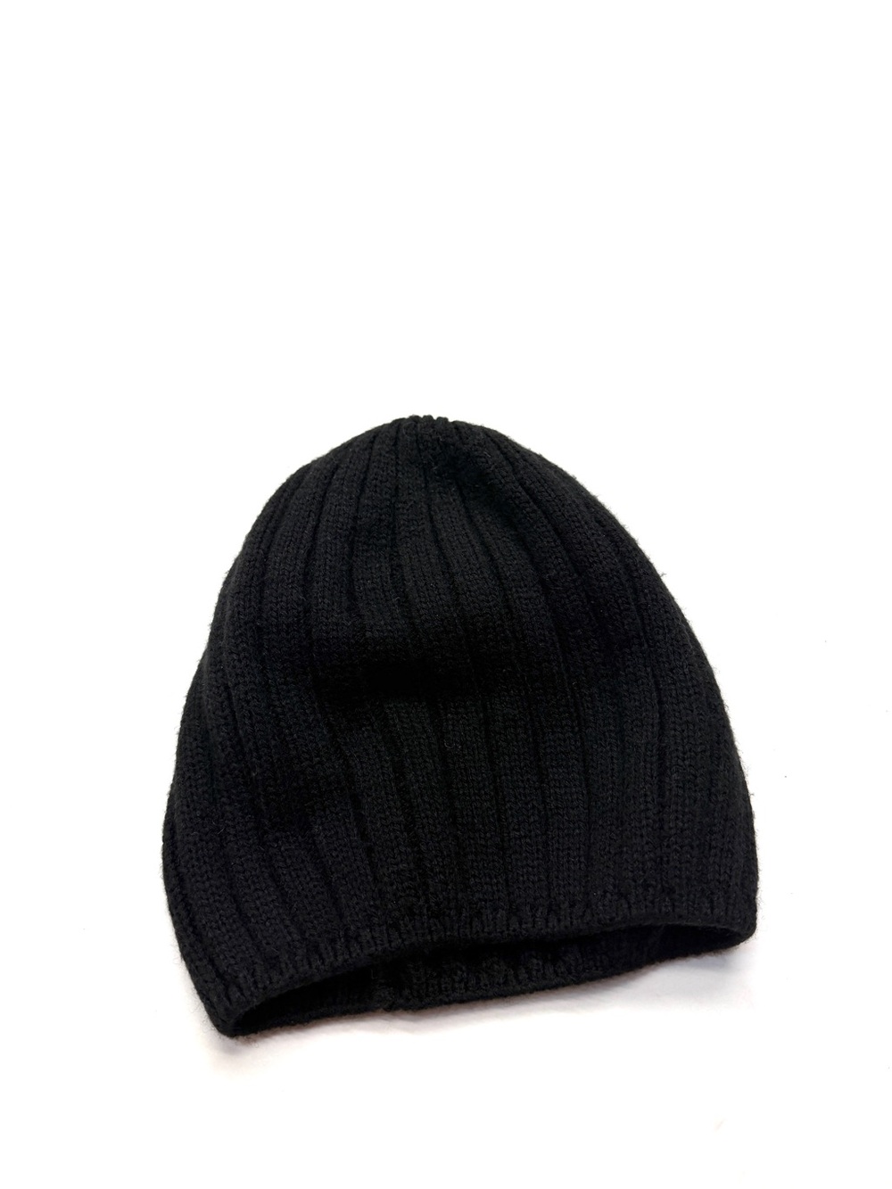 Uniqlo Heattech Wool Blend Black Ribbed Knit Beanie Hat - Minimal Style